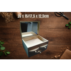 Toaletka z lustrem z trzema szufladkami, 20x15/17,5x12,5